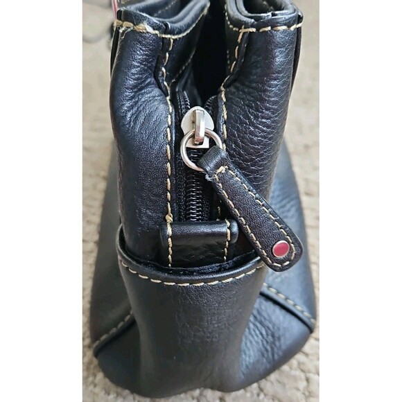 Fossil Black Pebbled Leather Shoulder Bag Satchel And Wallet EUC - Picture 7 of 16